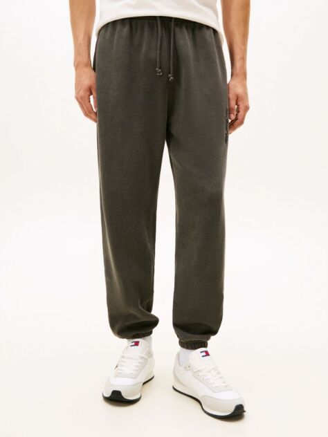 Black Classic Washed Tonal Logo Relaxed Joggers  Men