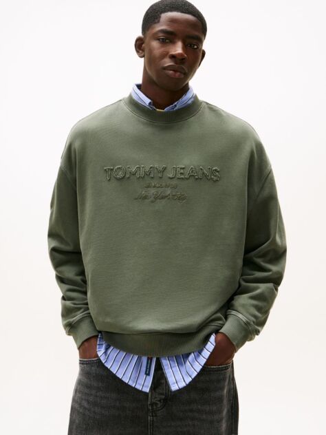 Green Classic '90s Tonal Logo Washed Sweatshirt  Men