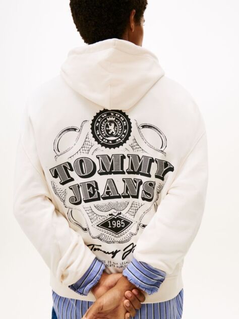 White 90s Dollar Graphic Hoody  Men