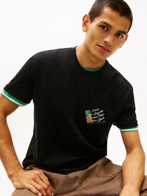 Black Signature Back Logo Jersey T-Shirt  Men