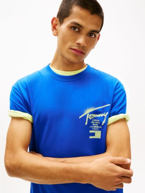 Blue Signature Back Logo Jersey T-Shirt  Men