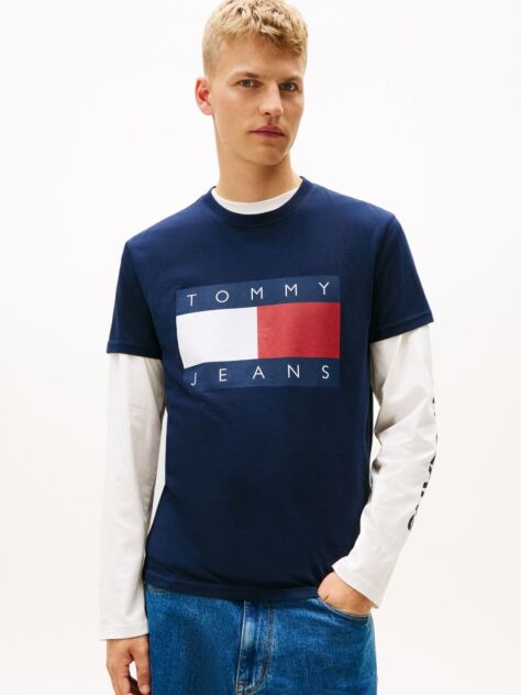 Blue Flag Badge Jersey Crew Neck T-Shirt  Men