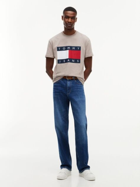 Brown Flag Badge Jersey Crew Neck T-Shirt  Men