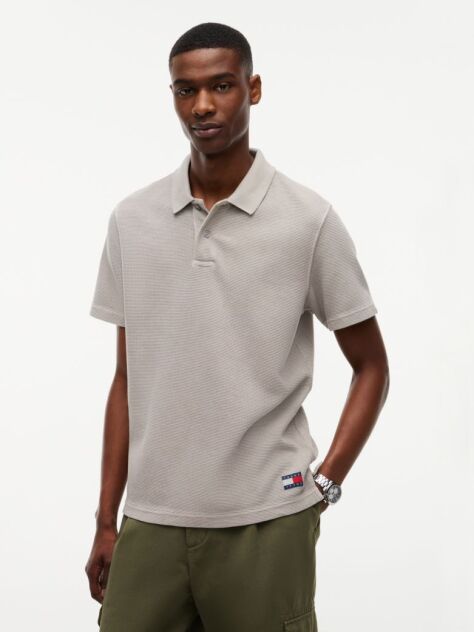 Brown Regular Fit Washed Waffle Knit Polo Shirt  Men