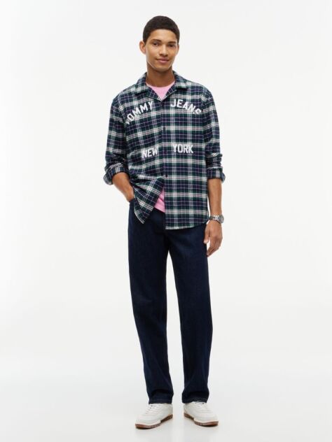 Multi Relaxed Fit Logo Embroidery Flannel Shirt  Men