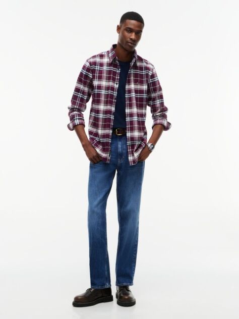 Multi Regular Fit Check Brushed Flannel Shirt  Men