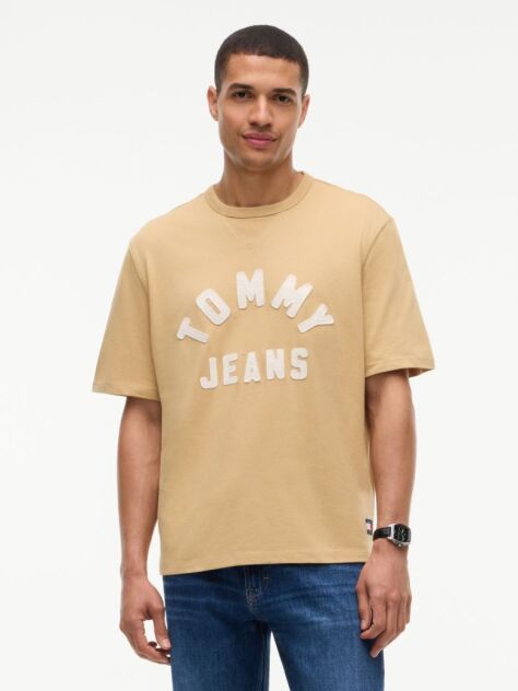 Beige Classic Logo Oversized Jersey T-Shirt  Men