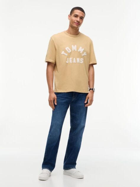 Beige Classic Logo Oversized Jersey T-Shirt  Men