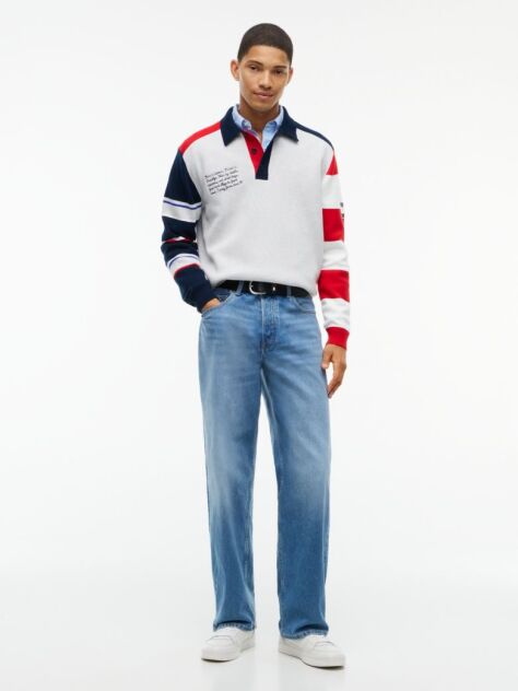 Multi Colour-Blocked Knit Rugby Shirt  Men