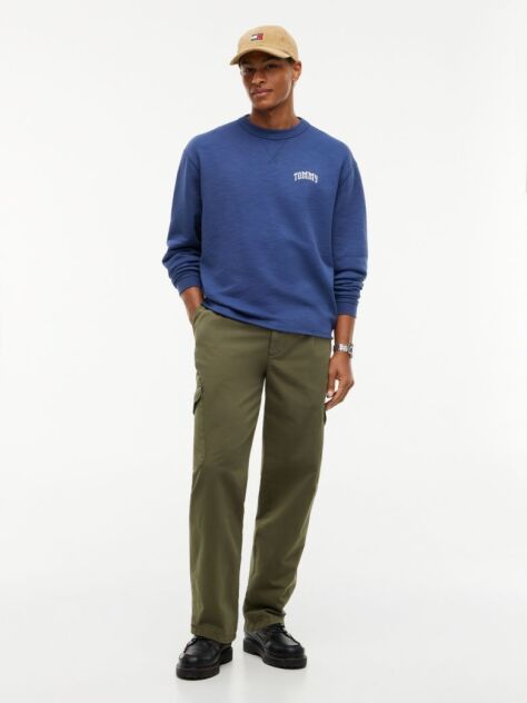 Blue Logo Relaxed Crew Neck Sweatshirt  Men