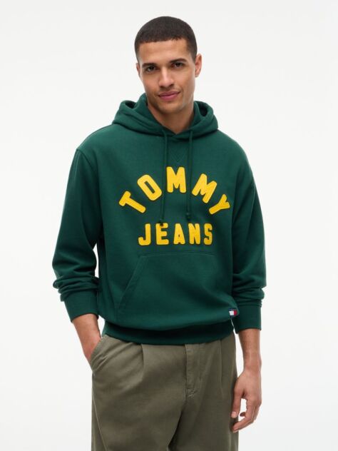 Πράσινο Άνετο Fleece Hoody Με Λογότυπο  Άνδρες