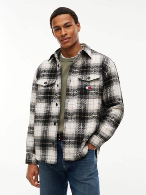 Multi Tartan Check Oversized Overshirt  Men