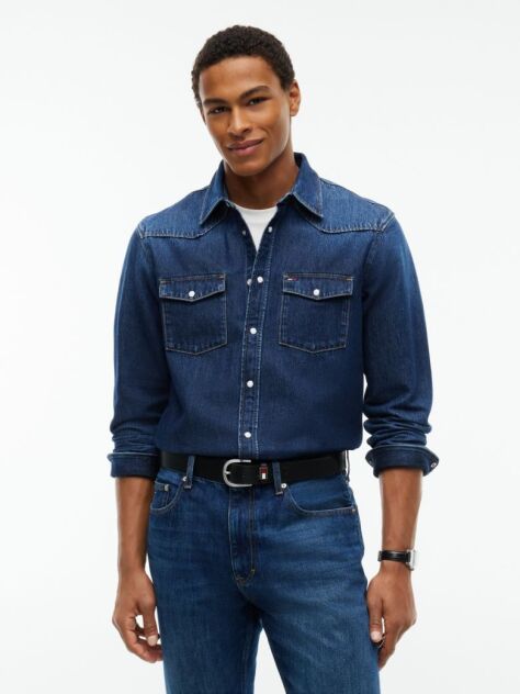 Denim Regular Fit Western Denim Shirt  Men