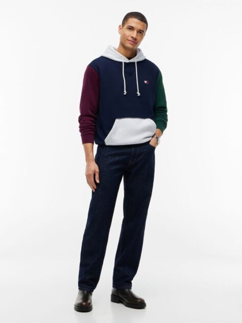Multi Tommy Badge Colour-Blocked Fleece Hoody  Men
