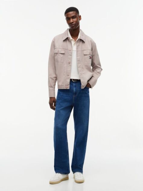 Brown Textured Herringbone Oversized Overshirt  Men