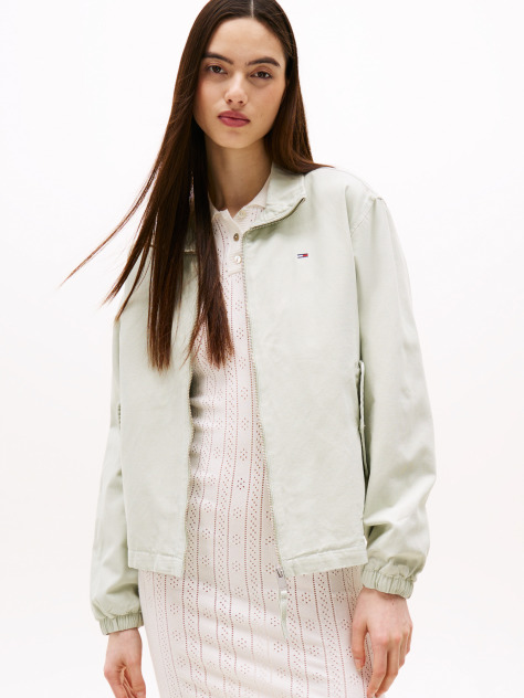 Green Zip-Thru Collared Jacket  Women