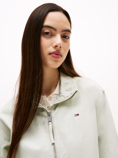 Green Zip-Thru Collared Jacket  Women