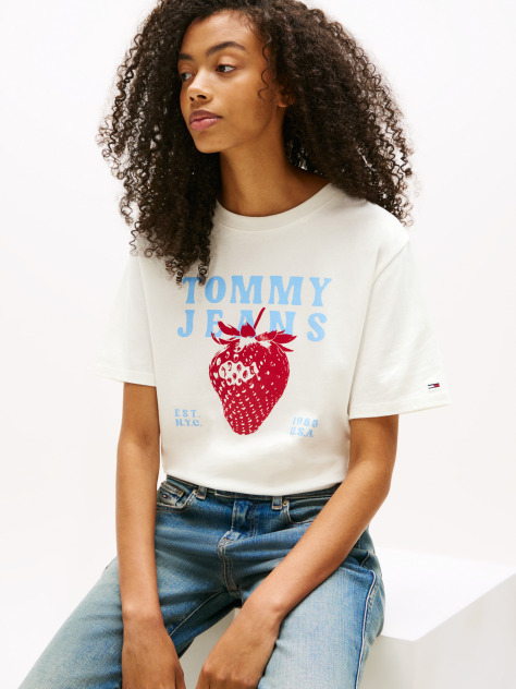 Μπεζ Άνετο T-Shirt Με Σχέδιο  Γυναίκες
