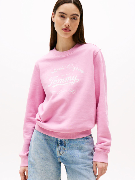 Pink Regular Essential Logo Crew Sweatshirt  Women