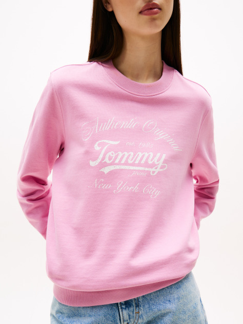 Pink Regular Essential Logo Crew Sweatshirt  Women