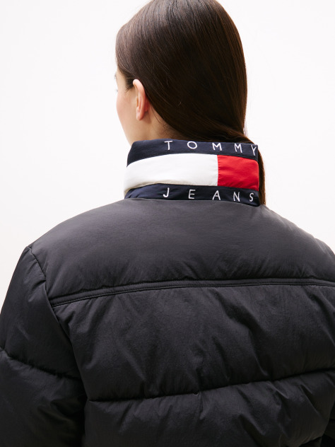 Black Logo Relaxed Puffer Jacket  Women