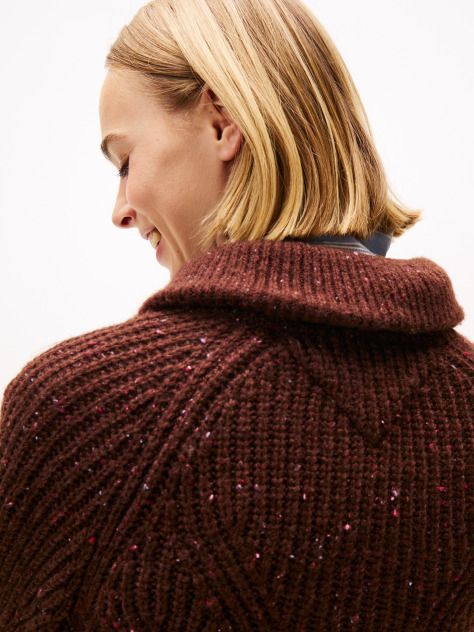 Brown Logo Half-Zip Jumper With Wool  Women