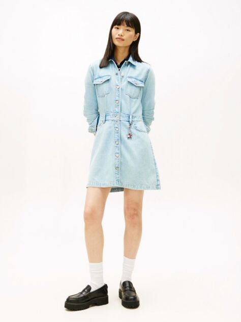 Denim Μίνι Denim Φόρεμα Με Ξεθωριασμένο Φινίρισμα  Γυναίκες