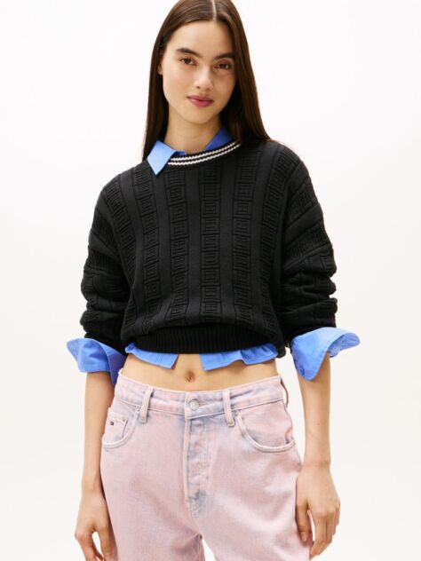 Black Flag Cable Knit Relaxed Jumper  Women