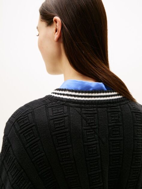 Black Flag Cable Knit Relaxed Jumper  Women