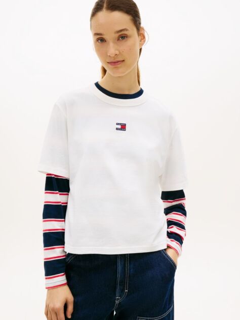 Beige Boxy Badge Tee  Women
