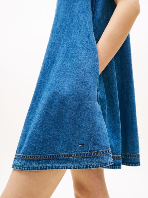 Denim Αμάνικο Φόρεμα Μίνι Σε Α-Γραμμή  Γυναίκες