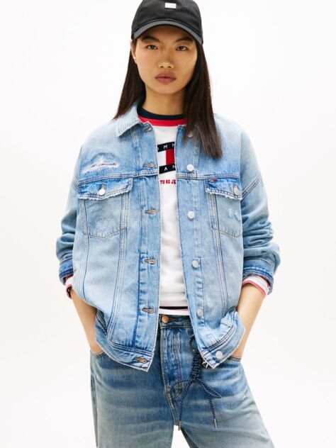 Denim Oversized Denim Τζάκετ Με Σκισίματα  Γυναίκες