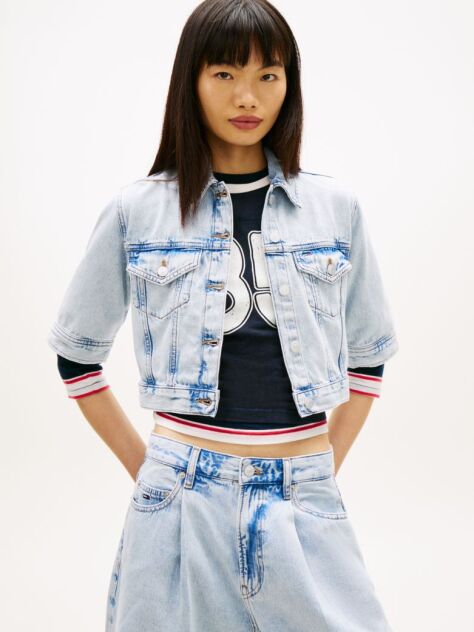 Denim Cropped Denim Τζάκετ  Γυναίκες