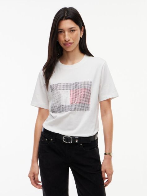 Άσπρο T-Shirt Από Jersey Σε Άνετη Γραμμή Με Λογότυπο  Γυναίκες