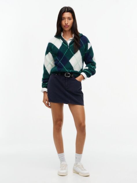 Blue Corduroy Mini Skirt  Women