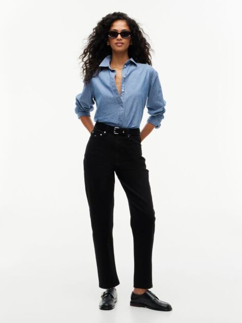 Denim Mom Ψηλόμεσο Τζιν Σε Tapered Γραμμή  Γυναίκες