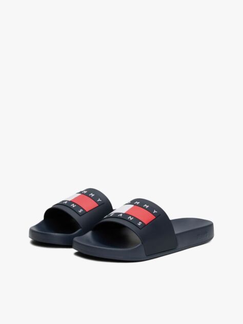 Blue Essential Flag Badge Pool Slides  Men
