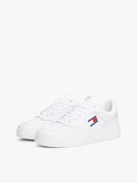 Άσπρο Essential Ρετρό Δερμάτινα Sneakers Basketball  Άνδρες
