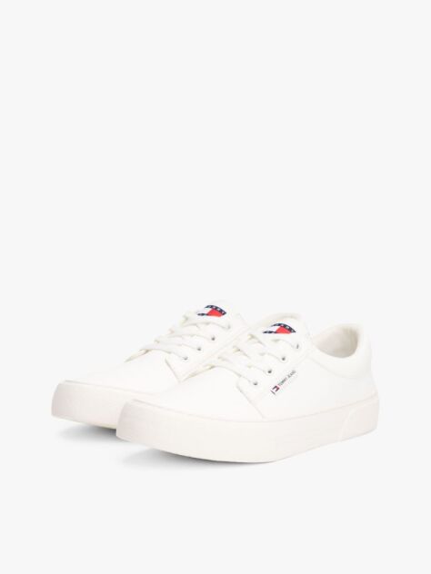 White Essential Flatform Skate Trainers  Men