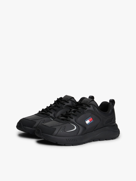 Μαύρο Cleat Sneakers Με Μίξη Υφών  Άνδρες
