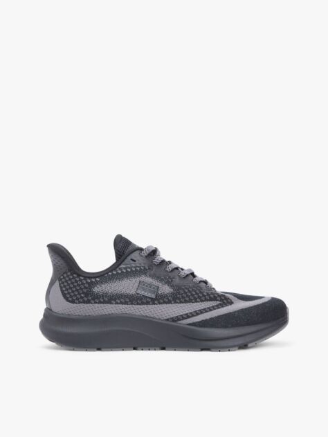 Black Jacquard Knit Logo Trainers  Men