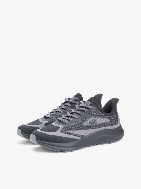 Black Jacquard Knit Logo Trainers  Men