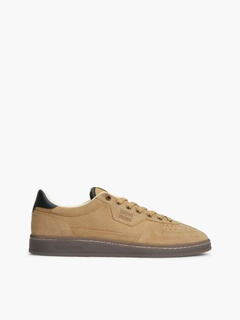 Beige The Greenwich Logo Suede Court Sneakers  Men