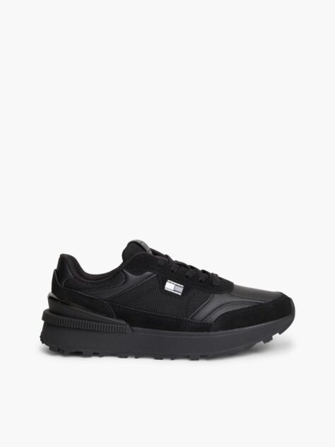 Μαύρο Colour-Blocked Sneakers Με Μίξη Υφών  Άνδρες
