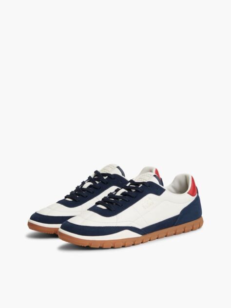 Multi Leather Mixed Texture Low Profile Sneakers  Men