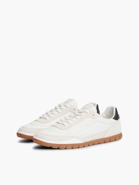 Άσπρο Δερμάτινα Sneakers Με Χαμηλό Κόψιμο  Άνδρες