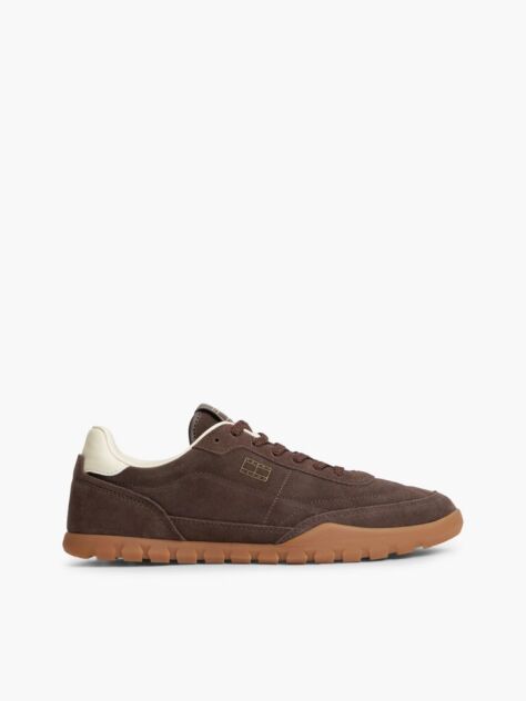 Καφέ Σουέτ Sneakers Με Χαμηλό Κόψιμο Και Λογότυπο  Άνδρες