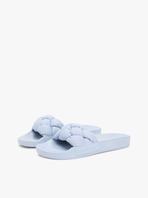 Blue Braided Padded Strap Slides  Women