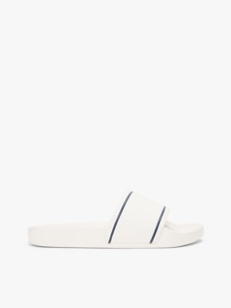 White Logo Contoured Pool Slides  Women