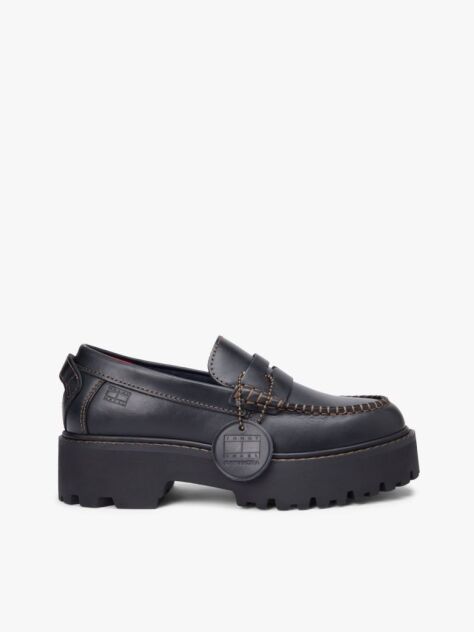 Black Archive Leather Cleat Loafers  Women
